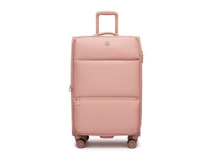 Lehký softshellový kufr Kono 76,5 L - růžový