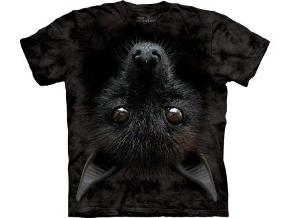 Pánské batikované triko The Mountain - Bat Head - černé