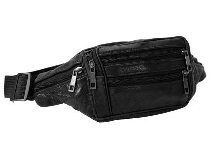 Pánská kožená ledvinka - černá