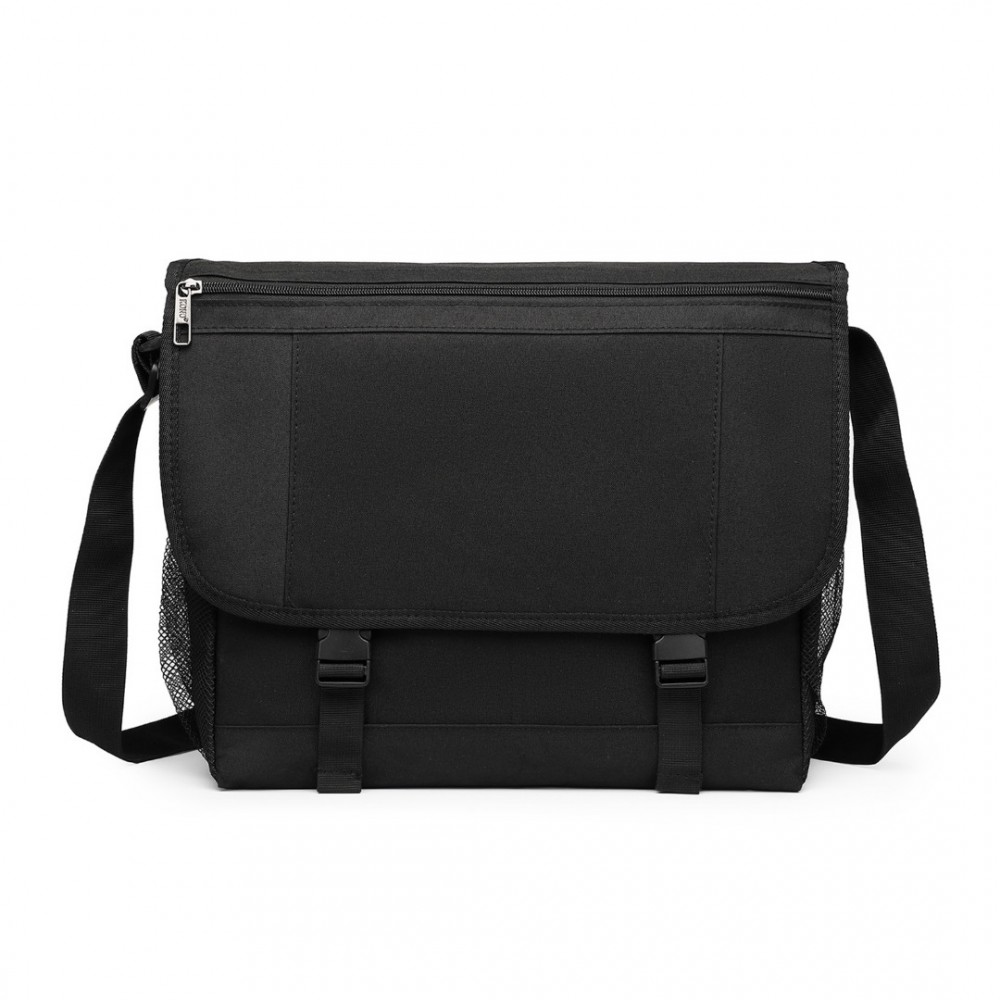 Levně KONO Unisex bezpečnostní crossbody taška na rameno - černá EQ2260-BK