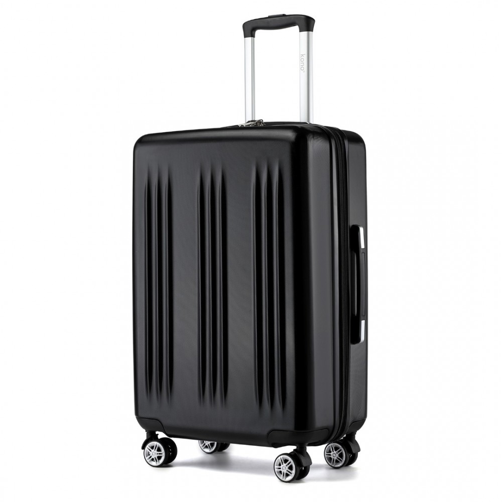Kono elegantní příruční kufr ABS a PC s pruhy - 36L - černá KSK2483