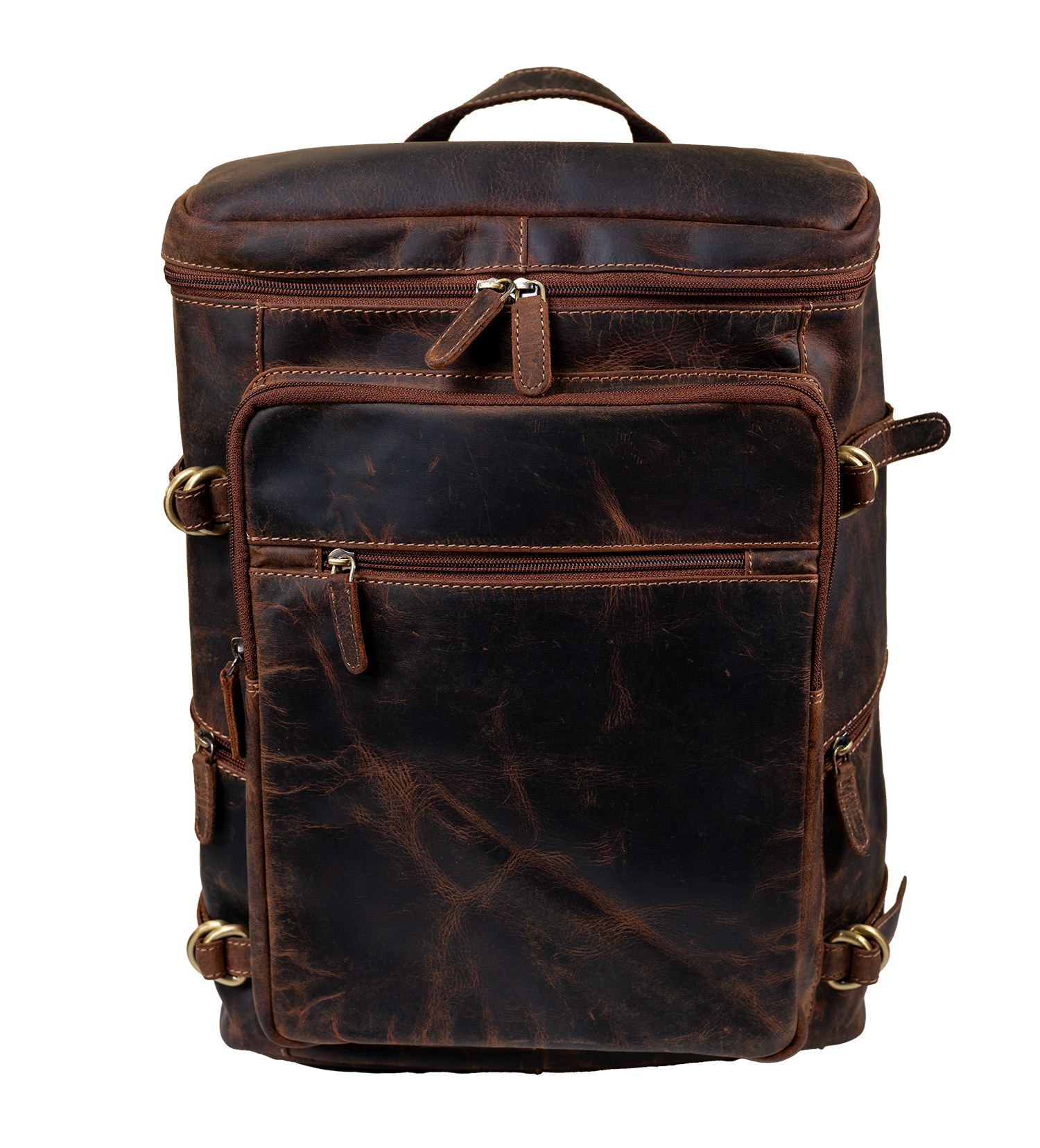 Levně Universal Batoh pravá kůže velký - 16L - hnědý - 38 x 30 x 14 cm