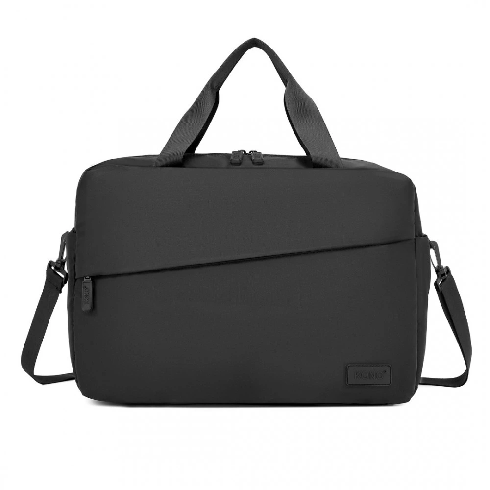 Voděodolná cestovní taška s přihrádkou na notebook KONO – černá