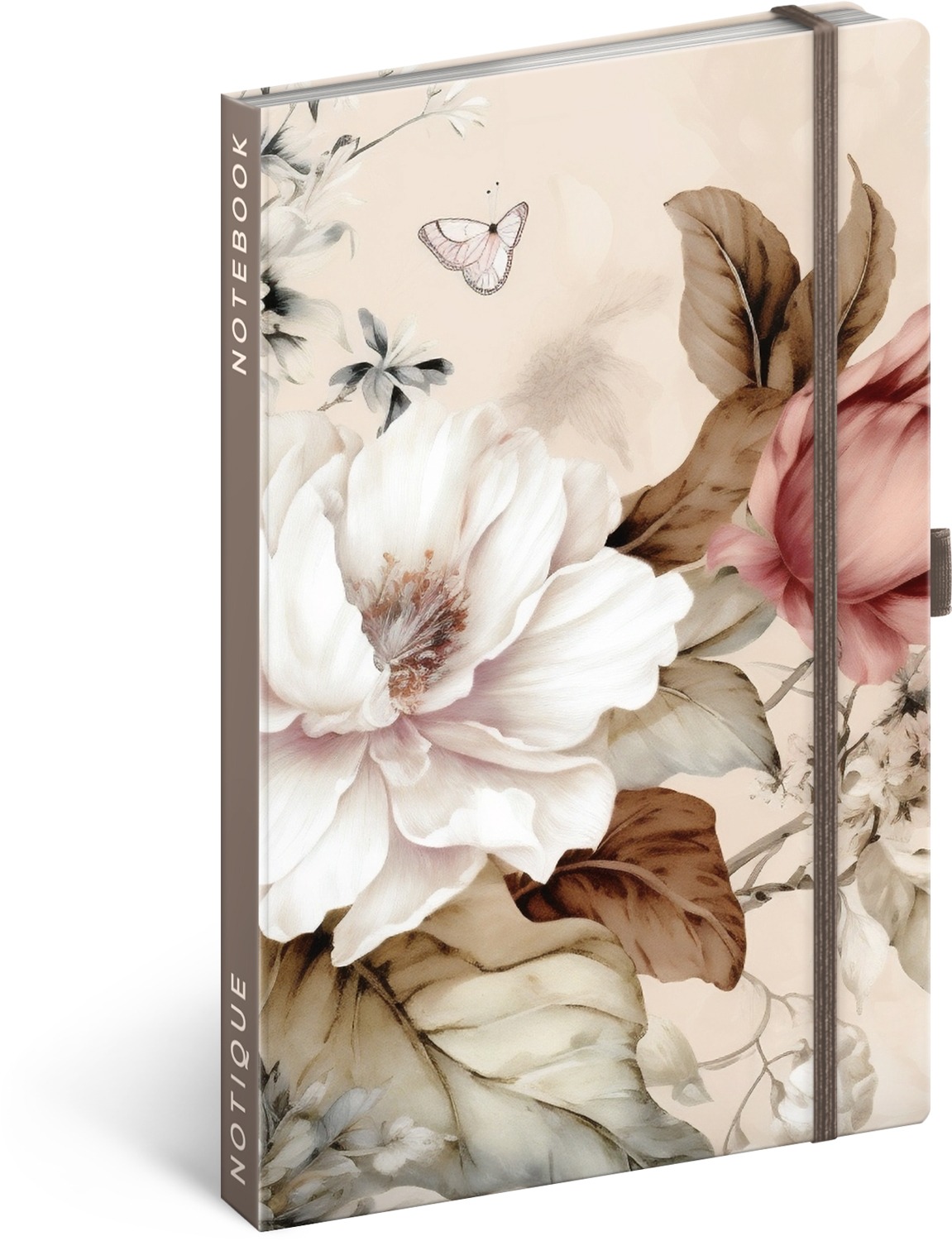 Levně Notique Linkovaný notes Pudrové květy 13 × 21 cm