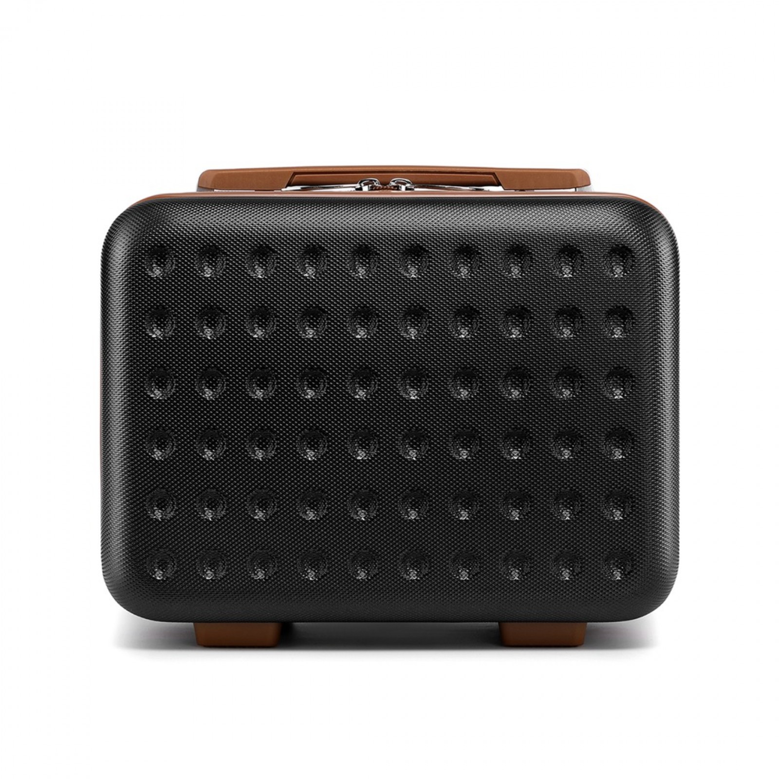 Kosmetický kufřík ABS+PC Kono - černo-hnědý - 11 L