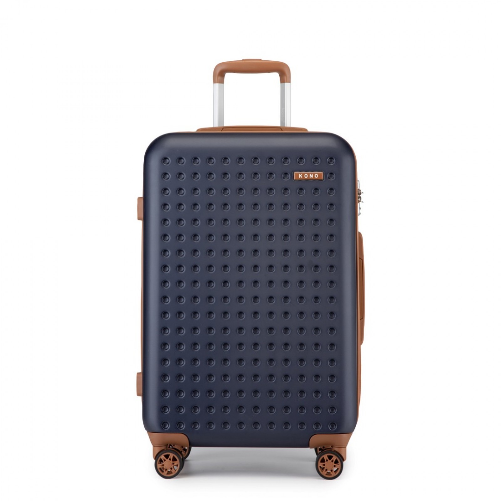 Cestovní ABS+PC kufr Kono - navy-hnědý - 56 L