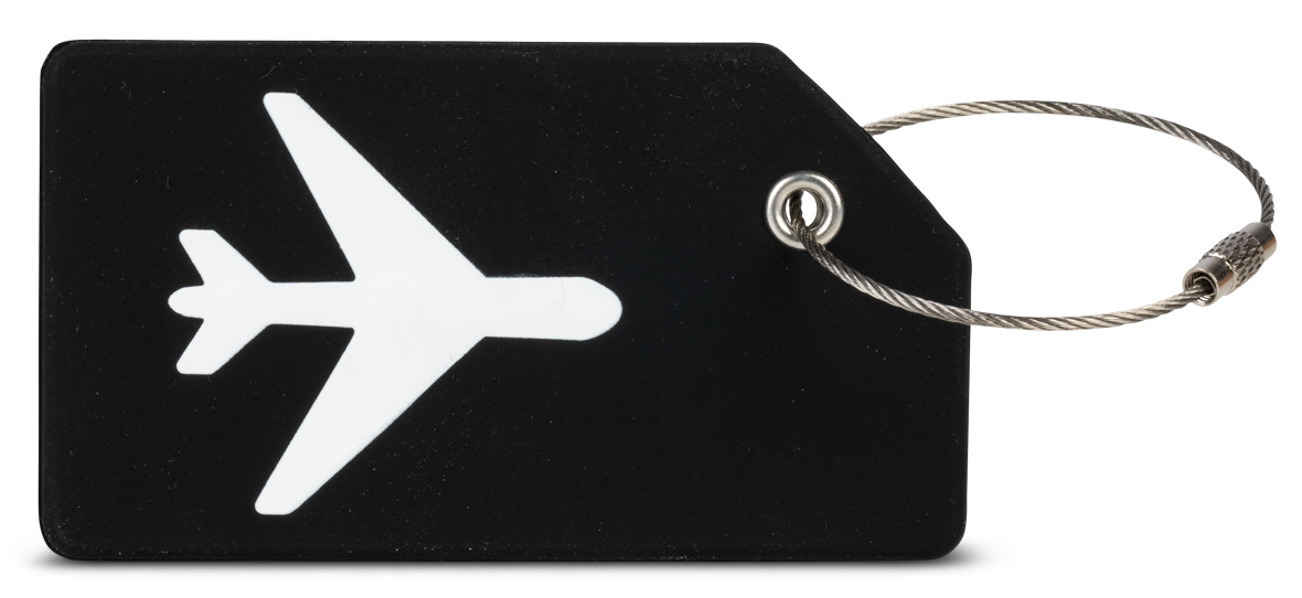 Silikonová jmenovka na kufr Worldpack - černá