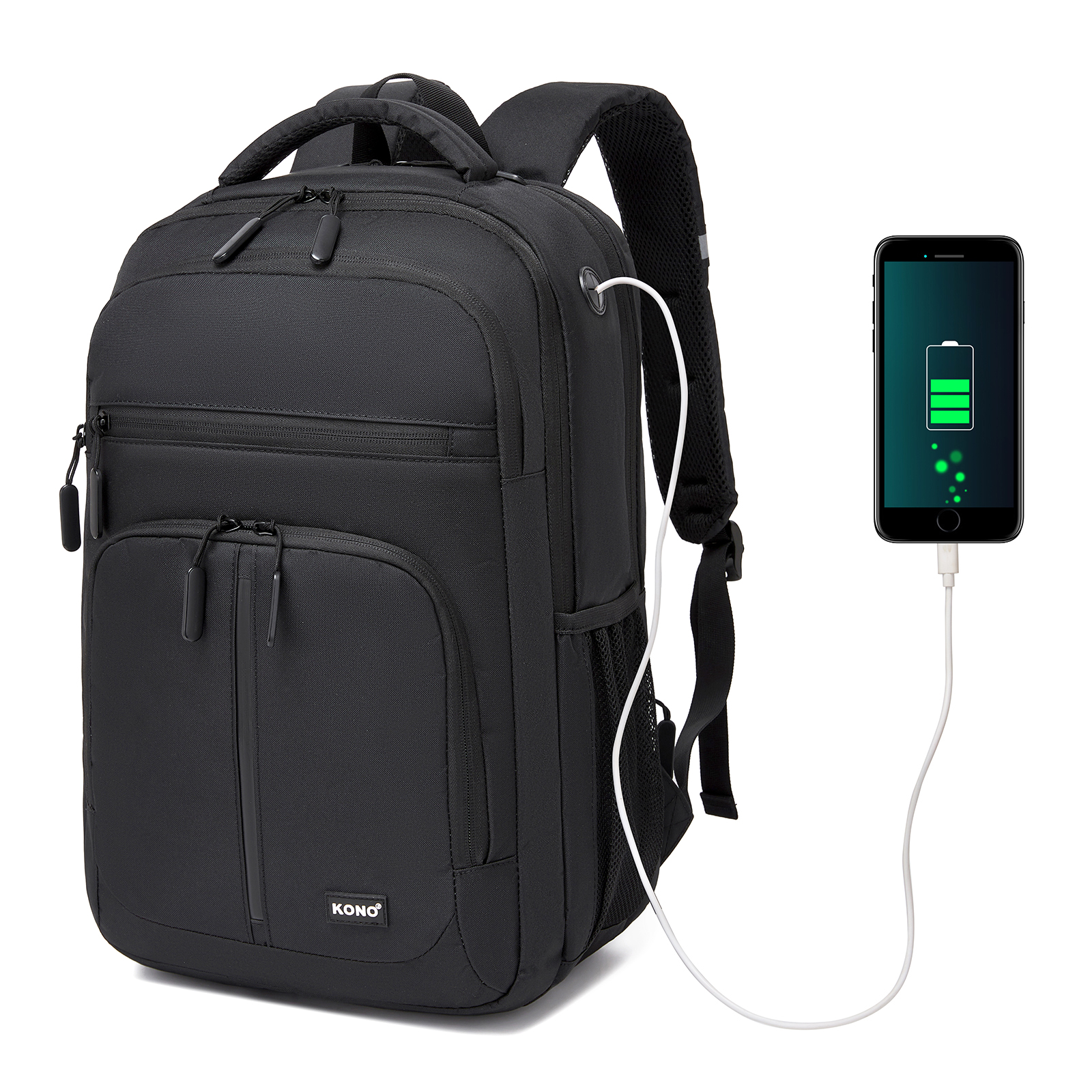 Městský batoh na notebook 15,6" Kono - 24L - černý