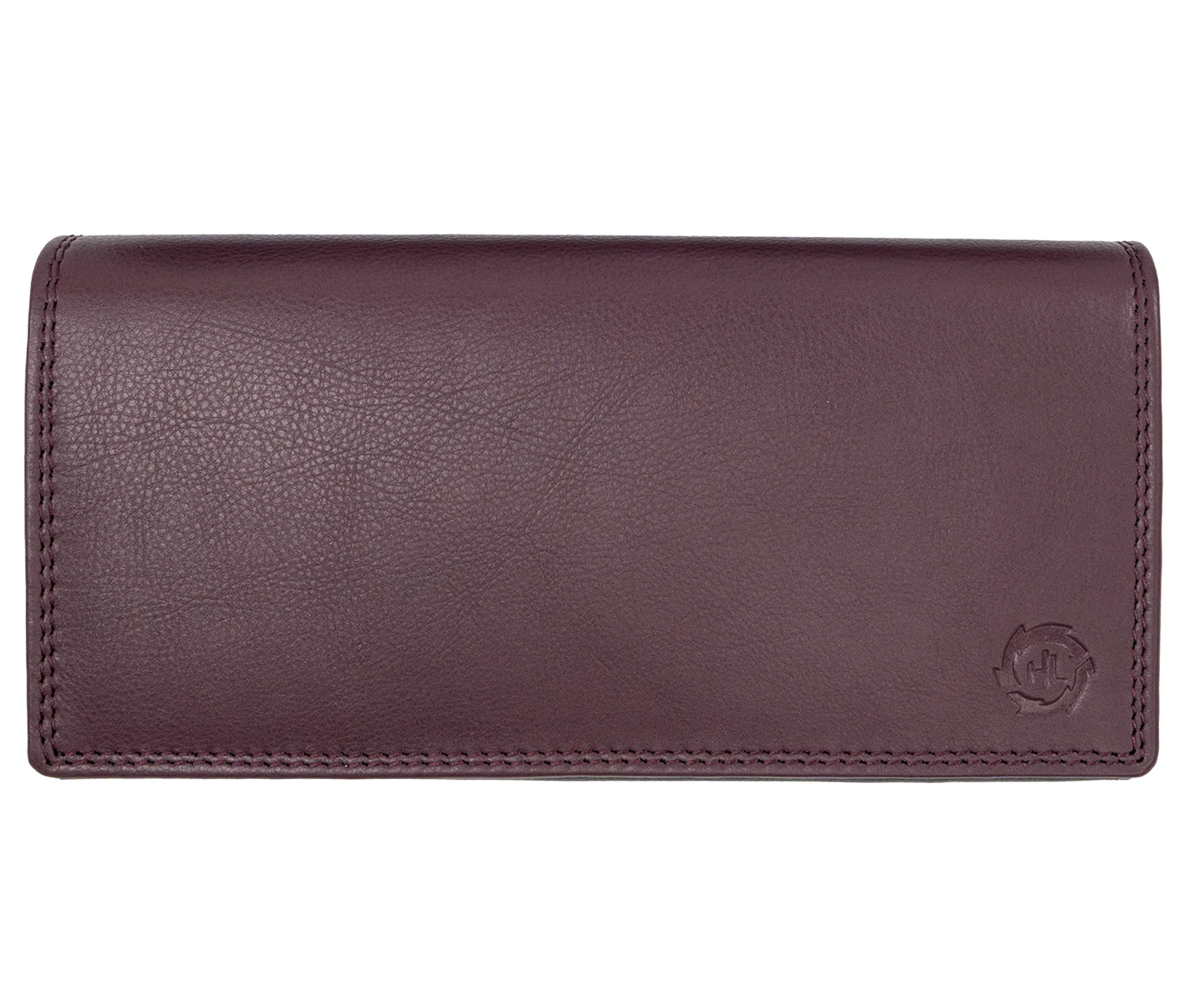 Levně HL Dámská kožená peněženka z pravé kůže 20 x 10 cm - fialová