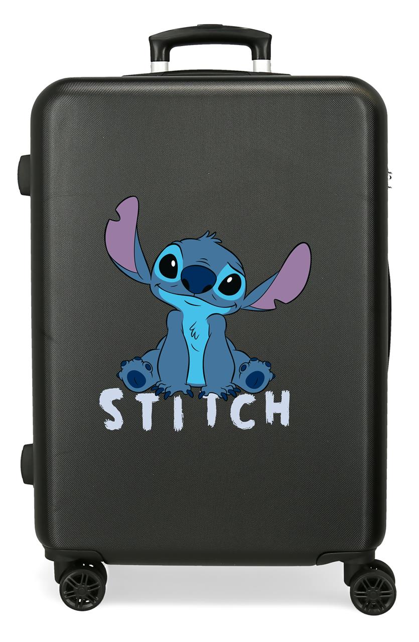 Dětský cestovní ABS kufr Disney Stitch Cute 60 L - černý