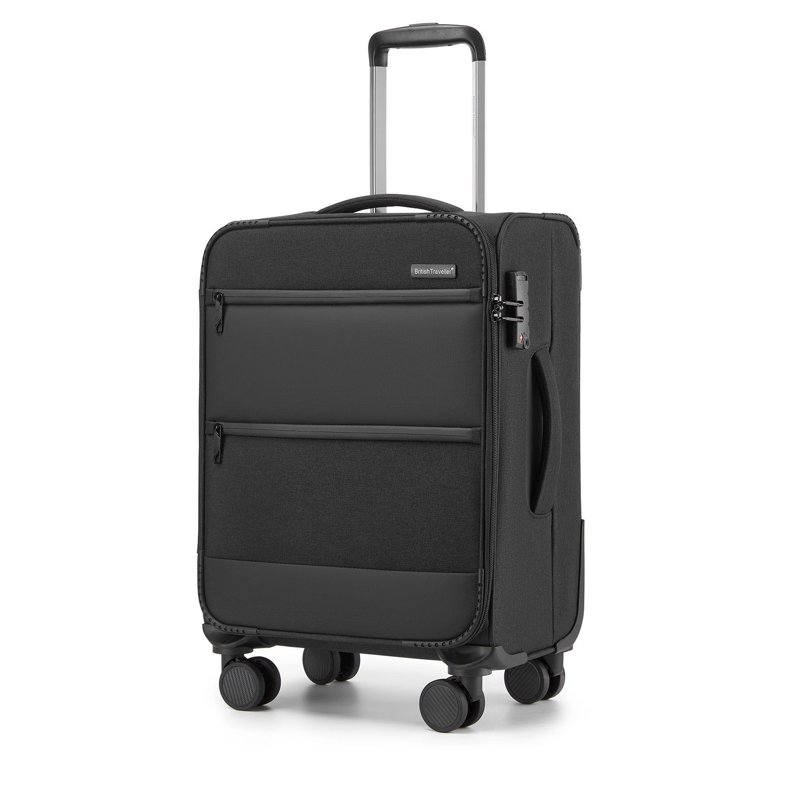 Cestovní textilní kufr British Traveller - černý - 41 L