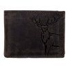 Luxusní kožená peněženka s jelenem - černá