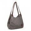 Dámská taška na rameno canvas Kono Saviora - šedá - velikost L