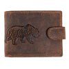Kožená peněženka s přeskou Medvěd - hnědá