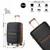 KONO travel set kufrů polypropylén - 36L, 60L, 92L - černá