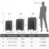 KONO travel set kufrů polypropylén - 40L, 68L, 97L - černý