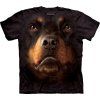 Pánské batikované triko The Mountain - Rottweiler Face - černé
