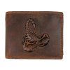 Luxusní kožená peněženka s 3D Štírem - hnědá