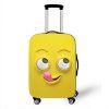 Elastický obal na kufr Crazy Face 09 - citronově žlutý