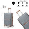 KONO travel set kufrů polypropylén - 36L, 60L, 92L - šedo-hnědá