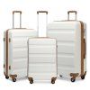 Kono 3dílná lehká sada kufrů z ABS Hardshell - béžovohnědá - 38L/71L/100L