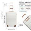Kono 3dílná lehká sada kufrů z ABS Hardshell - béžovohnědá - 38L/71L/100L
