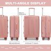 Kono elegantní kufr ABS a PC s pruhy - 61L - nude