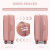 Kono elegantní kufr ABS a PC s pruhy - 92L - nude