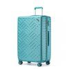 Velký skořepinový kufr 85 L - Geometrický vzor -  ABS+PC - Supercase - modrý