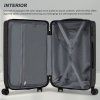 Velký skořepinový kufr 85 L - Geometrický vzor -  ABS+PC - Supercase - černý