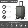 Kabinový kufr na kolečkách KONO ABS+PC - 35,8 L - šedý