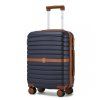 Cestovní kabinový kufr ABS+PC s pruhovaným vzorem Kono - 36 L - navy