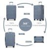 Sada kufrů Supercase 3 ks – geometrický vzor ABS+PC - 31/56/85 L - džínově modrá