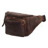 Hide & Stitches Japura unisex kožená ledvinka - tmavě hnědá