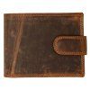 Kožená pánská peněženka s přezkou - hnědá