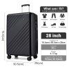 Cestovní kufr ABS+PC Kono - černý - 94 L