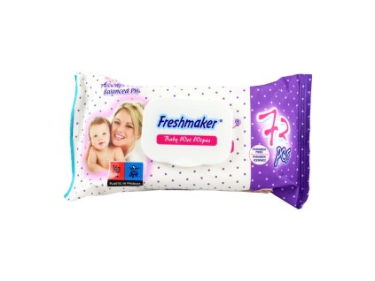 Detské vlhčené utierky Freshmaker s uzatvárateľným klipom 72ks