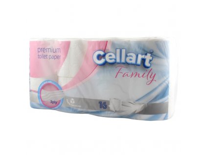 Toaletný papier CELLART FAMILY 3vrst. 100% celulóza 16ks