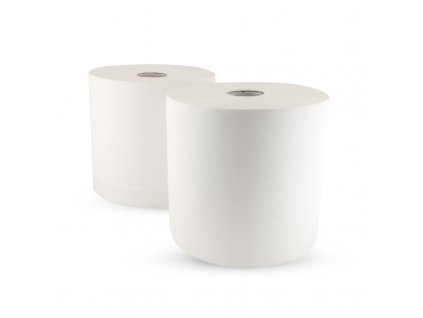 Priemyselná papierová utierka biela priemer: 27 CM, 380 M, výška 26 CM(2ks)