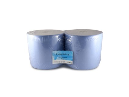 Priemyselná papierová utierka modrá priemer: 30 CM, 410 M, výška 26 CM 2 vrst. (2ks)