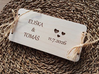 Dřevěná obálka na peníze