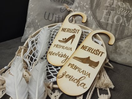 Svatební visačky na dveře STŘEVÍCE