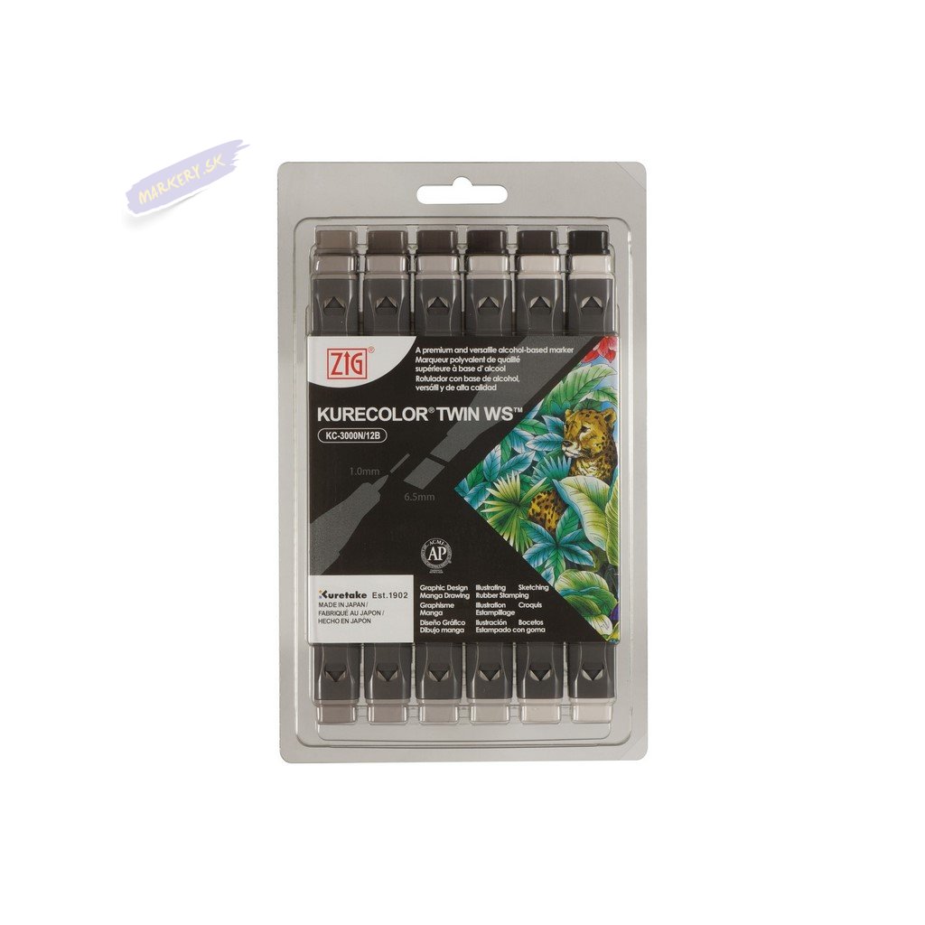 12243 2 kuretake zig kurecolor twin 12ks warm gray