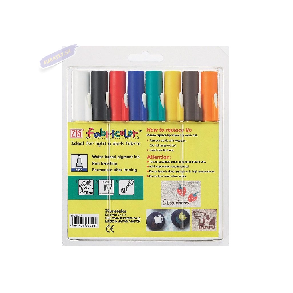 19248 1 kuretake zig fabricolor na textil 8ks