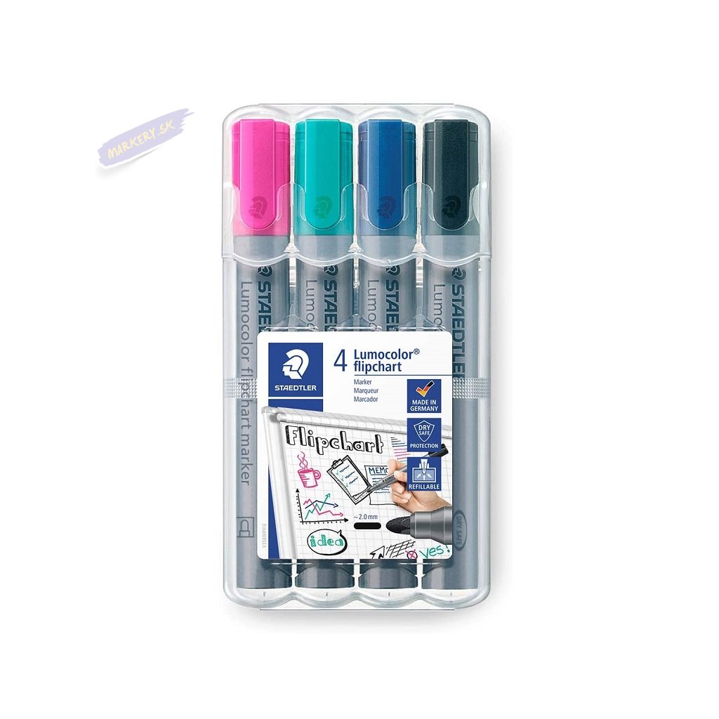 20442 1 staedtler lumocolor na flipchart 4ks kulaty hrot modern