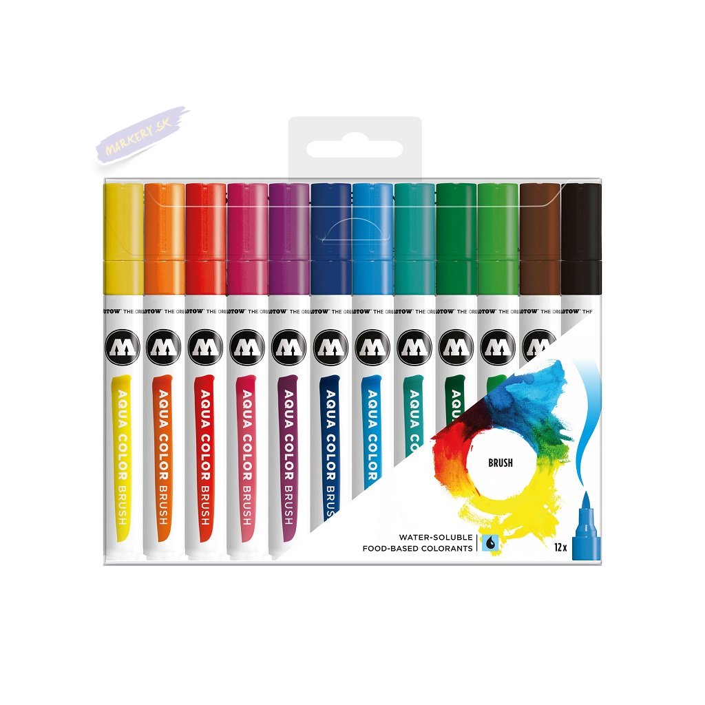 22083 4 molotow akvarelovy aqua color brush 12ks zakladni a