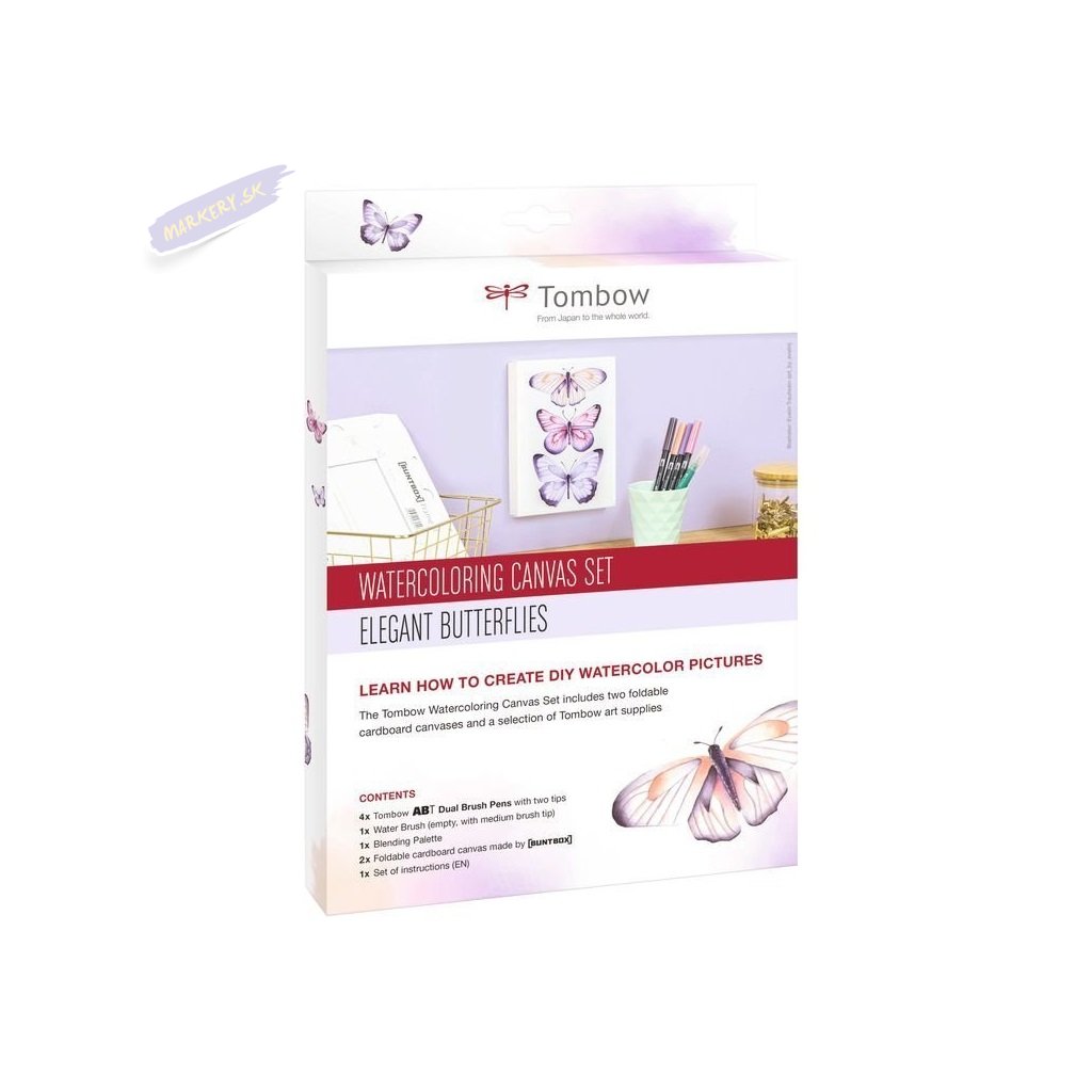 27114 3 tombow watercoloring canvas set 8ks elegant butterflies