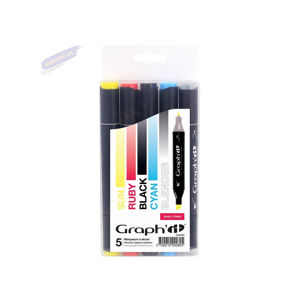 30867 3 graph it alkoholovy twin marker 5ks basic colors
