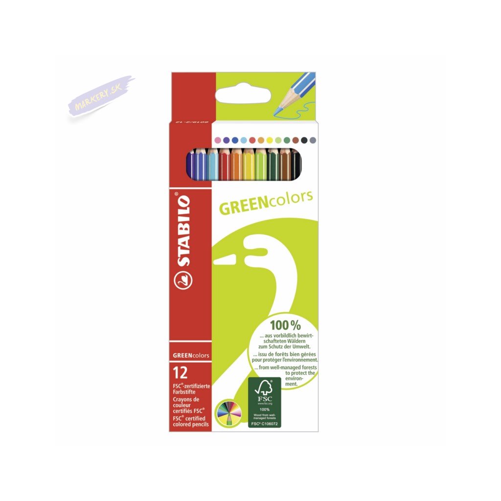 36414 pastelky stabilo greencolors 12ks
