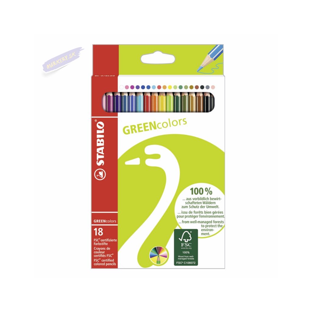 36417 pastelky stabilo greencolors 18ks